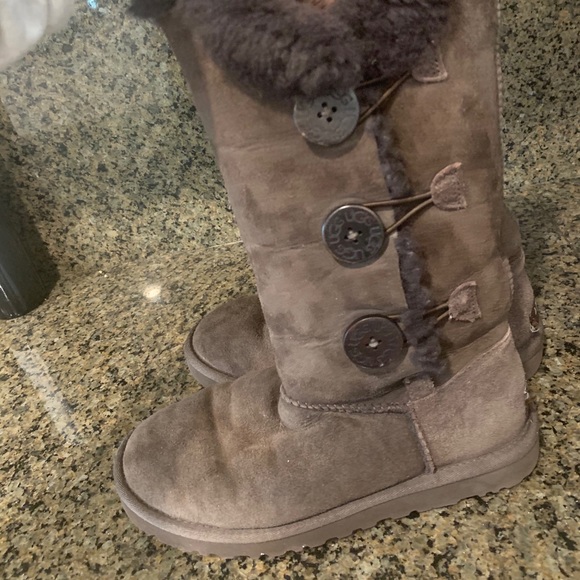 UGG Bailey Button Dark Brown Boots - Picture 2 of 5
